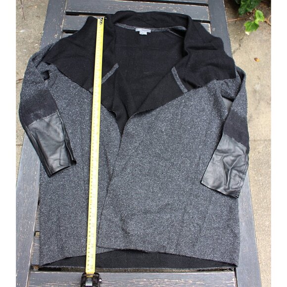 Vince - Wool + Cashmere Blend Double Face Sweater Coat + Leather, Sml Oversize - Picture 8 of 13